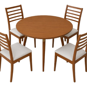Mesa de Jantar redonda c/ 04 Cadeiras